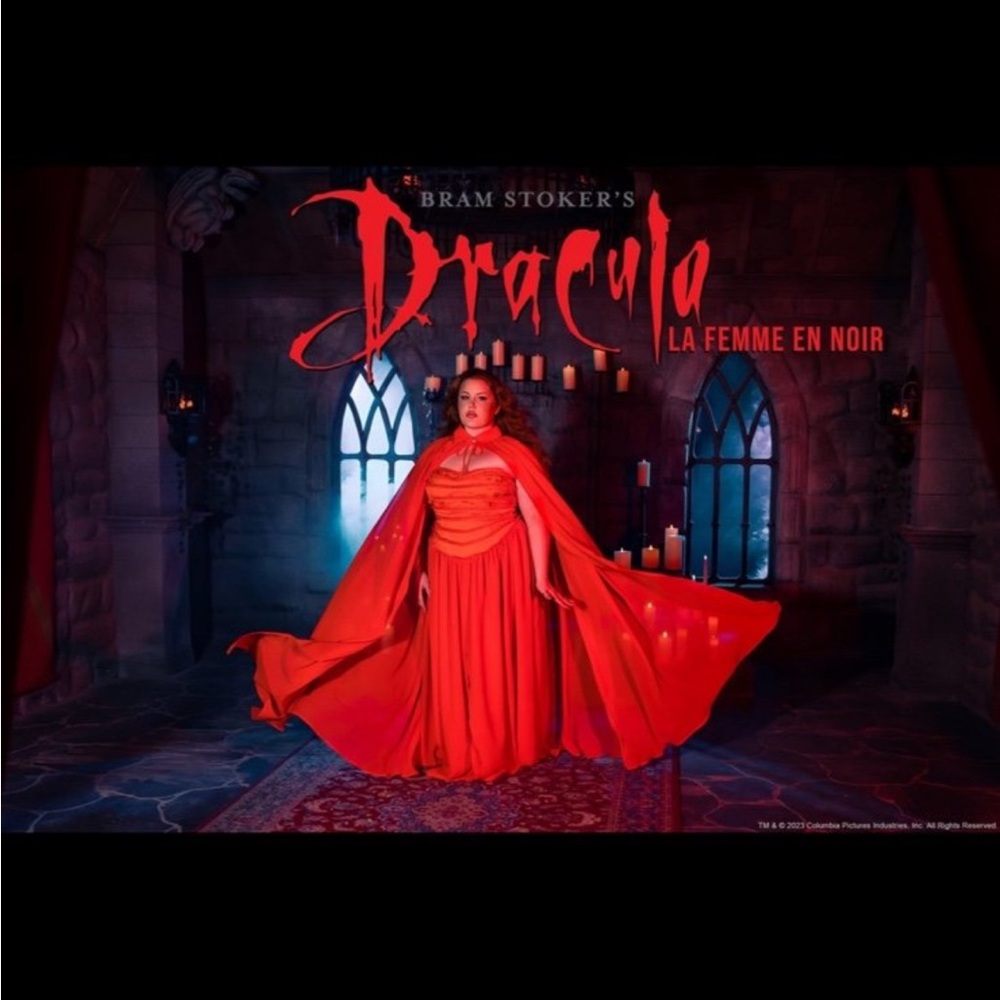 La Femme en Noir- Dracula Lucy Dress with Cape BNWT- RARE!! HTF!!